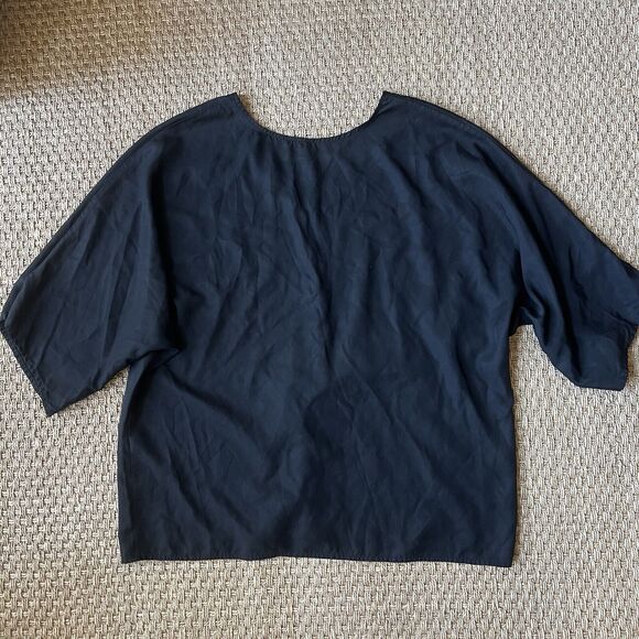 Hackwith Designs HDH Basics Black Dolman Sleeve Top Size Large Lagenlook *Flaw - Picture 2 of 7